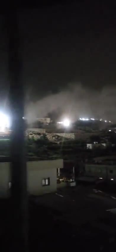 Video of the moment an Israeli interceptor missile struck a beauty salon in Beit Awa, southwest of Hebron in the West Bank.