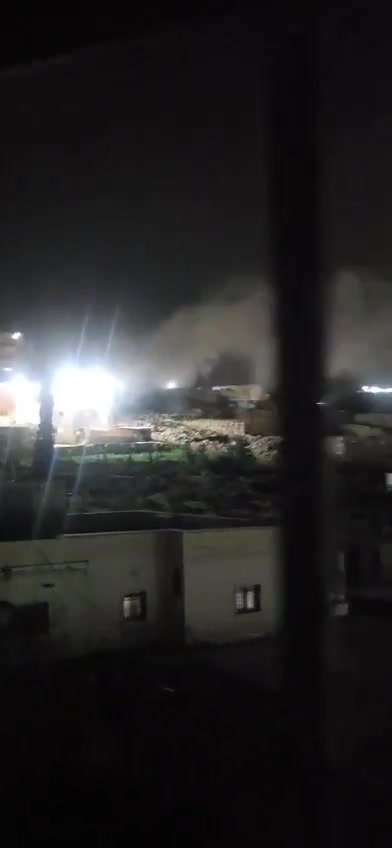 Video of the moment an Israeli interceptor missile struck a beauty salon in Beit Awa, southwest of Hebron in the West Bank.