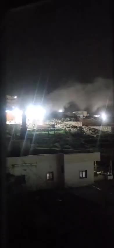 Video of the moment an Israeli interceptor missile struck a beauty salon in Beit Awa, southwest of Hebron in the West Bank.