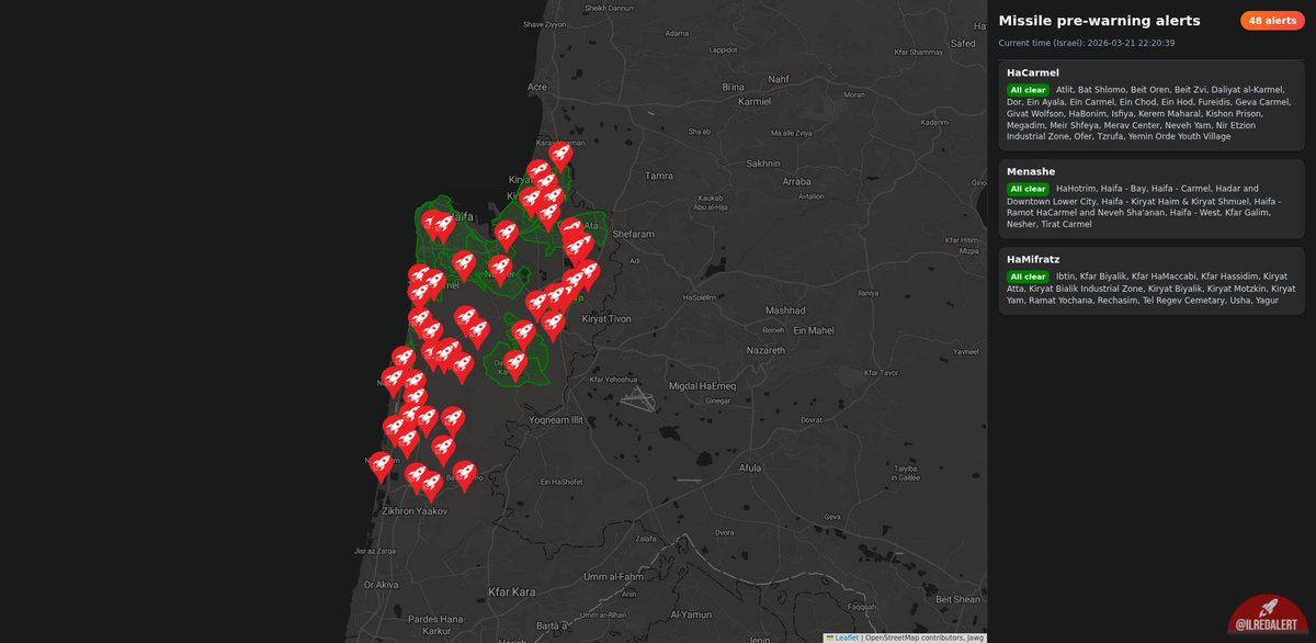 Ballistic missiles launches detected from Iran towards Israel