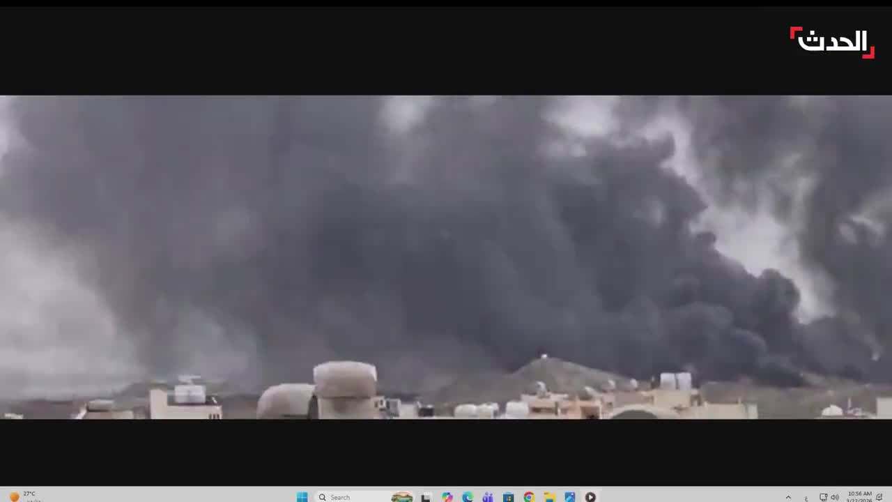 Thick plumes of smoke rising. Footage circulating online shows an Iranian air force base in Isfahan being targeted moments ago