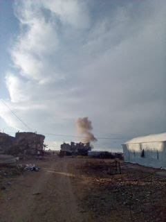 An Israeli airstrike targets Al-Sitt Amira camp, south of Deir al-Balah in central Gaza Strip
