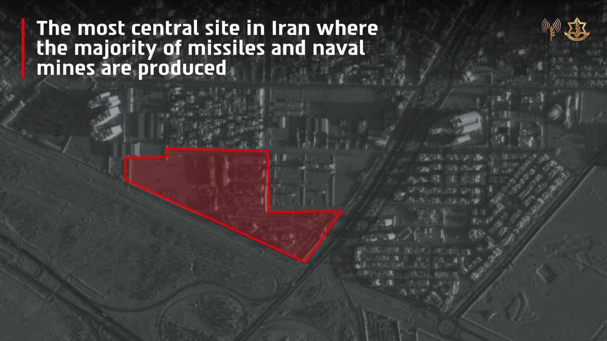El ejército israelí anunció que había atacado la principal instalación iraní de producción de misiles y minas navales en Yazd.