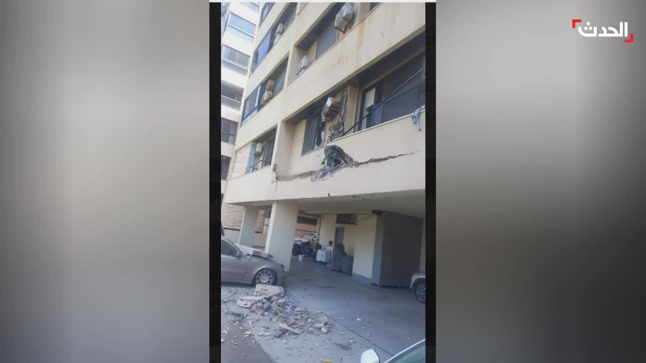 Apartment building targeted in an Israeli airstrike in the Al-Janah area at the southern entrance to Beirut