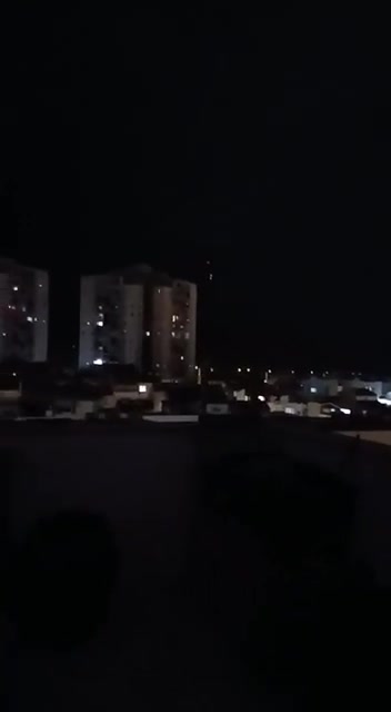 What may be a missile interceptor explodes near a building in Eilat, Israel due to a drone infiltration, likely from Yemen