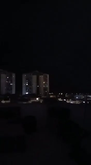 What may be a missile interceptor explodes near a building in Eilat, Israel due to a drone infiltration, likely from Yemen