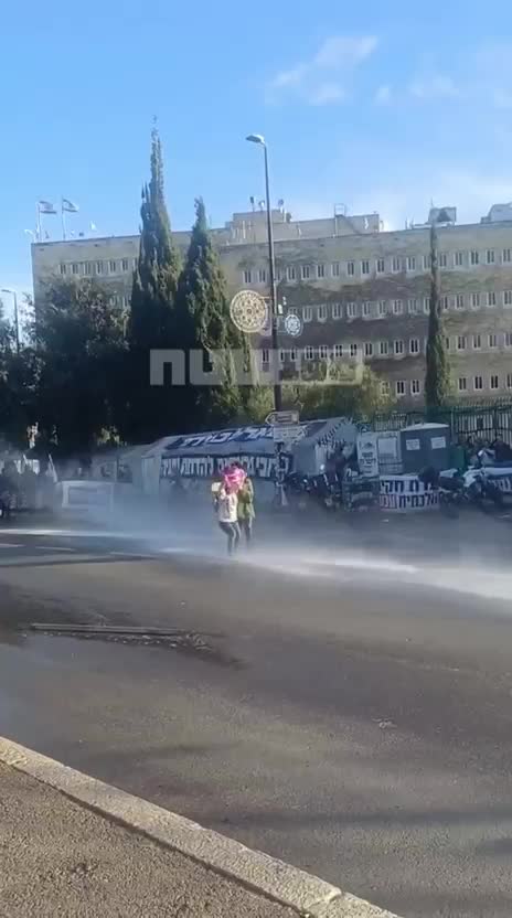 Hundreds protested outside the Knesset against the death penalty law for terrorists, riot police dispersed them