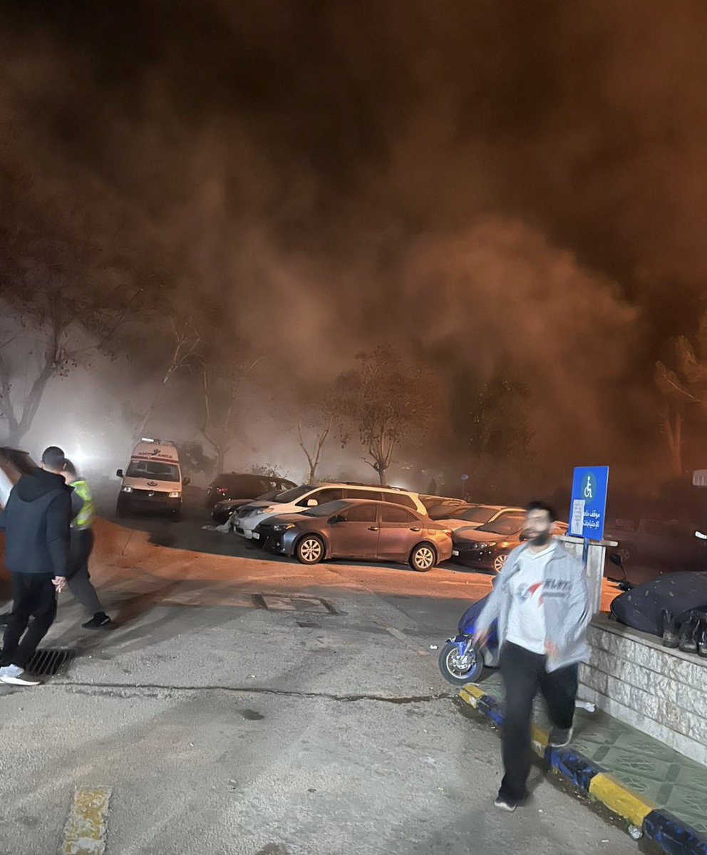 Israeli airstrike just now close to the hospital in Toul, Lebanon