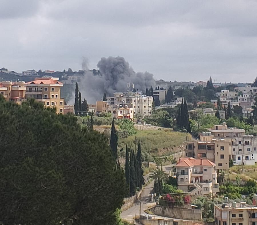 An Israeli airstrike targeted the town of Zabdin.