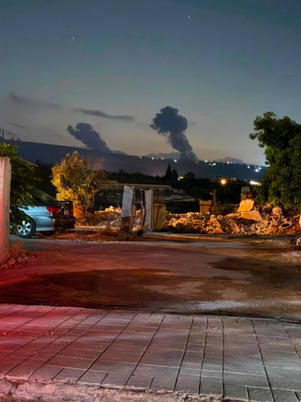 A large explosion in the town of Majdal Zoun in southern Lebanon