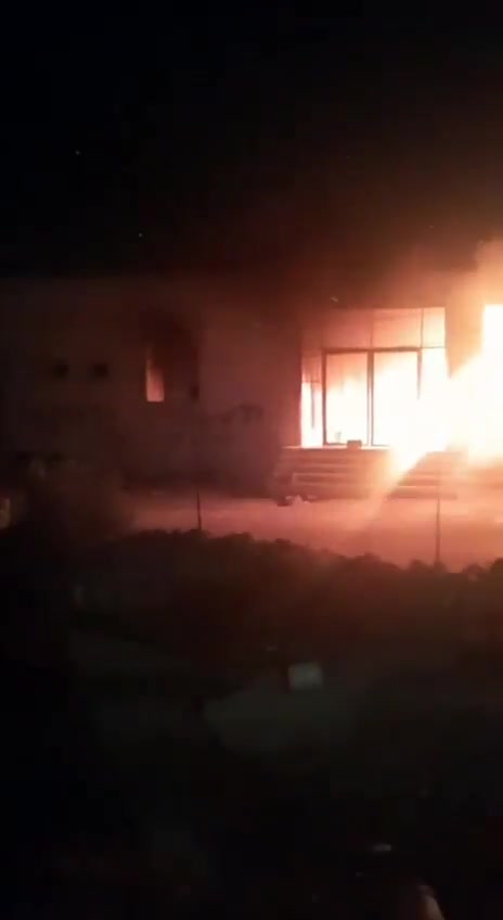 Settler militias burn down a mosque in the village of Qusra, southeast of Nablus.