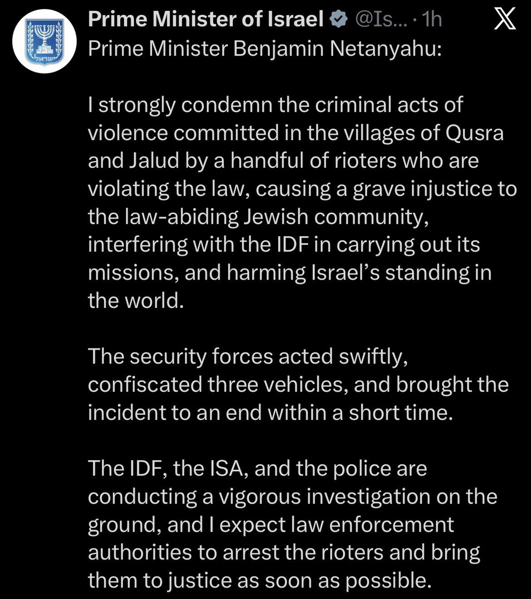 Following the wave of Israeli settler attacks in the West Bank, particularly those that targeted NBC journalists, in a rare condemnation, Israeli Prime Minister has condemned the attacks. Per the statement, both the Israeli army and the ISA are investigating the spate of settler attacks after already confiscating three vehicles