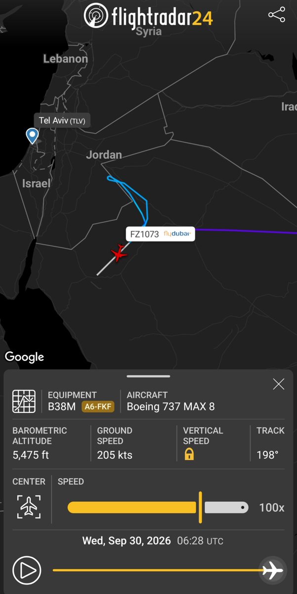 Flydubai Boeing 737 MAX, med flygnummer FZ1073 och cirka 180 passagerare, inklusive 150 israelier, landade vid Prince Sultan bin Abdulaziz International Airport i Tabuk, Saudiarabien. Planet hade färdats från Dubai till Tel Aviv och ändrade plötsligt kurs över Jordan mot Saudiarabien, med initialt ett nödsignal (7700) som senare byttes till 7500, vilket indikerar ett kapning eller olaglig inblandning. Nödsignalerna ska ha lett till att israeliska tjänstemän kallade till en nödsammankomst och skickade ut stridsflyg på grund av oro över en möjlig kapning. Senare uppgifter från israeliska säkerhetskällor pekar dock på en händelse mellan piloter ombord på planet. Flygdata visar att planet snabbt sjönk från 34 000 fot till 14 400 fot på mindre än fyra minuter efter kursändringen.